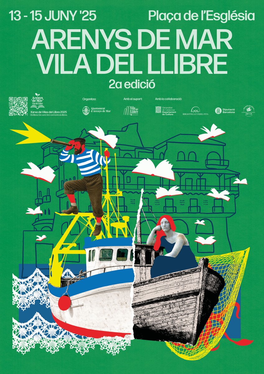 Ja tenim aquí el cartell d'Arenys de Mar Vila del Llibre! El festival maresmenc tindrà lloc del 13 al 15 de juny a la plaça de l'Església (principalment). Hi tindrà especial protagonisme la relació d'Arenys amb el mar!