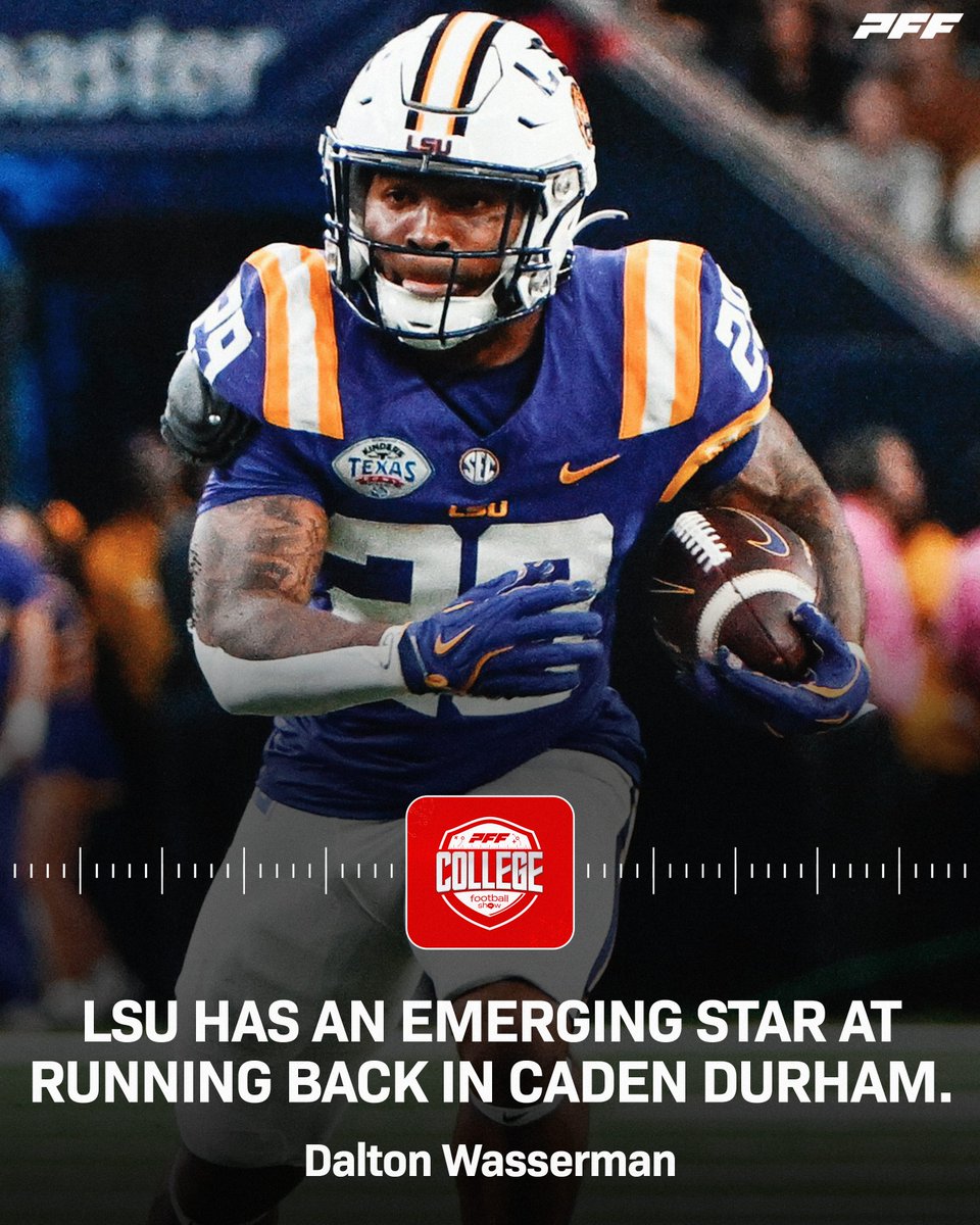 PFF_College's tweet image. Caden Durham is the next star Running Back out of LSU🐯