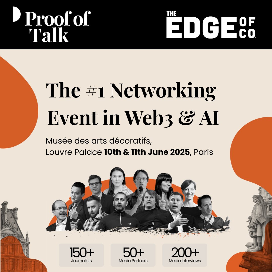 NFTLA + Outer Edge (Riyadh & Beyond) (@nftlalive) on Twitter photo 🌐 Join us at <a href="/proofoftalk/">Proof of Talk</a> 2025, the premier Web3 & AI networking event, on June 10–11 at the Musée des Arts Décoratifs, Louvre Palace, Paris. Engage with 120+ industry leaders including <a href="/BotBalajis/">Balaji Srinivasan Quotes</a> , <a href="/BarrySilbert/">Barry Silbert</a> , and more
🎤 Don’t miss the “Proof of Pitch” competition with 🌐 Join us at <a href="/proofoftalk/">Proof of Talk</a> 2025, the premier Web3 & AI networking event, on June 10–11 at the Musée des Arts Décoratifs, Louvre Palace, Paris. Engage with 120+ industry leaders including <a href="/BotBalajis/">Balaji Srinivasan Quotes</a> , <a href="/BarrySilbert/">Barry Silbert</a> , and more
🎤 Don’t miss the “Proof of Pitch” competition with
