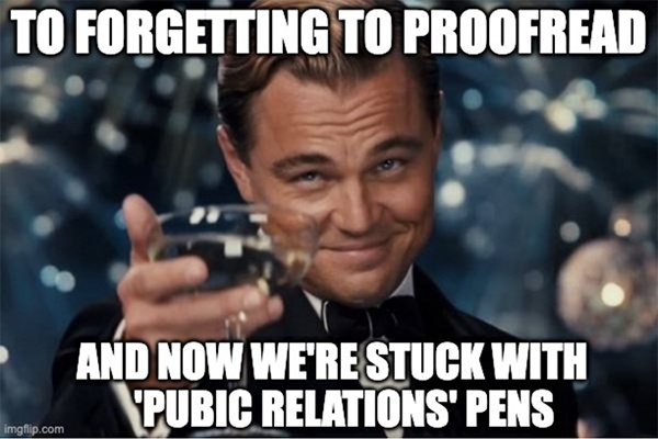 And the WINNERS are...

3rd Place:  Bryanna Reed
"Champagne taste on a promo budget..."

2nd Place: Charlsie Nacrelli
"If Gatsby had a wireless charger..."

1st Place: Madison Warran
"To forgetting to proofread..."