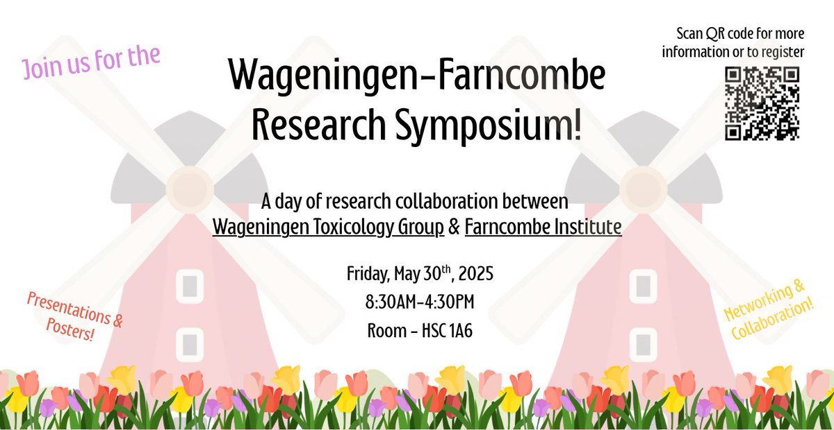 Farncombe Institute (@farncombe_gi) on Twitter photo We're excited to showcase even more trainees next week at a student organized symposium
Farncombe trainees will host visiting PhD students from Wageningen University & Research <a href="/WUR/">Wageningen U&R</a> #Toxicology group for presentations, posters, and networking!
Registration is open until monday! We're excited to showcase even more trainees next week at a student organized symposium
Farncombe trainees will host visiting PhD students from Wageningen University & Research <a href="/WUR/">Wageningen U&R</a> #Toxicology group for presentations, posters, and networking!
Registration is open until monday!