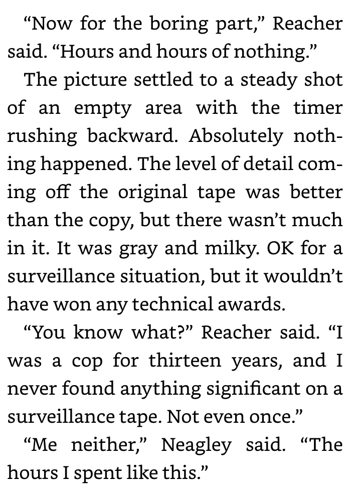 From WITHOUT FAIL by Lee Child