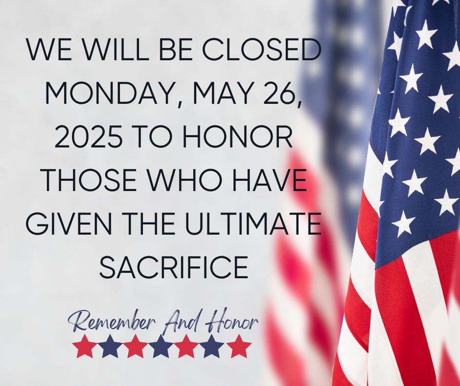 Have a safe Memorial Day weekend. We will see you on Tuesday, May 27!