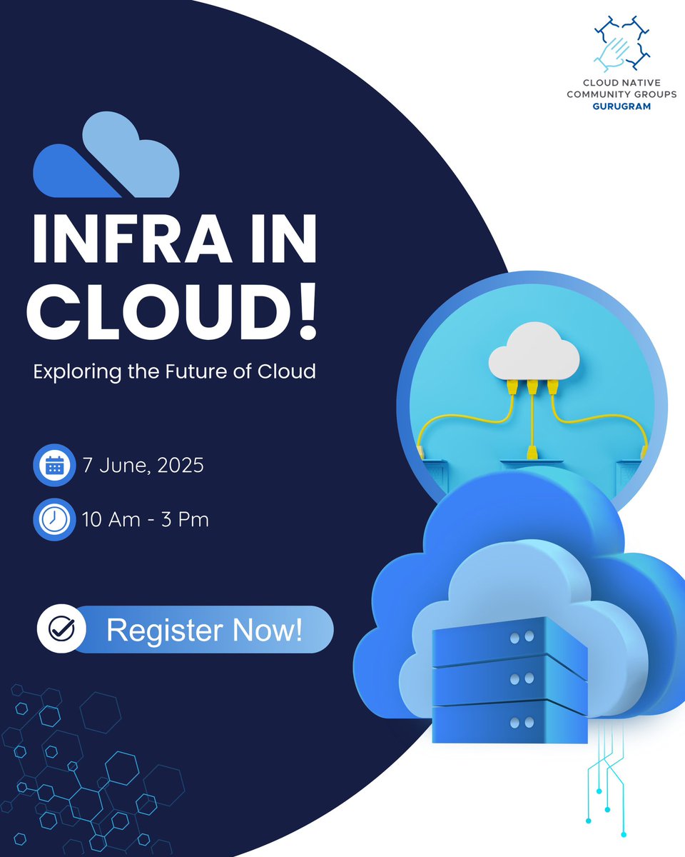 🎉 Registration is OPEN! Join Infra in the Cloud on June 7, 2025
🕘 9:30 AM – 3:30 PM
📍 Venue: TBD
👉 Register here: lnkd.in/gWTpnBzc
#InfraInTheCloud #CNCGGurugram #CloudNative #DevOps #Opensource