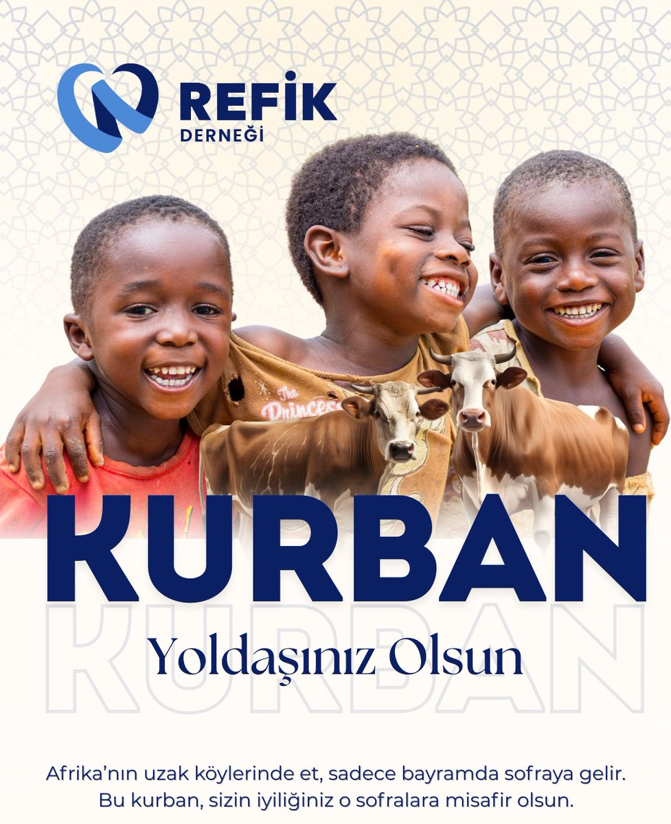 Kurban Yoldaşın Olsun!

Afrika’nın yoksul köylerinde et, sadece bayramda sofraya gelir.
Bu bayram iyiliğini paylaş, kardeşliğe ortak ol...

Vekâletinizi Refik Derneği’ne verin, kurbanınız *İslami usullere tam riayet* ile kesilsin *en muhtaç sofralara* ulaşsın!

📌 Yurtdışı: