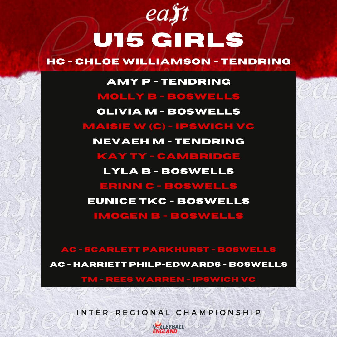 Here we go.......

Here's the second roster for the Eastern Region Talent Volleyball. This time it is the U15 Girls for this weekend's Inter-Regional Championships 2025.

Have a look at the squad.....