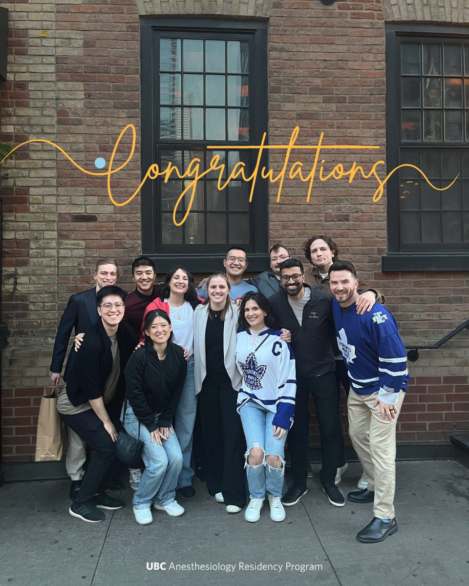 UBC Anesthesiology Residency Program (@ubc_anes) on Twitter photo You did it! And we are truly proud of you. Our heartfelt congratulations to the R5s successfully completing their final oral exam. You are all set to graduate 🎉🍾
#UBCAnesthesia #AnesthesiaResidency #Anesthesia #UBC You did it! And we are truly proud of you. Our heartfelt congratulations to the R5s successfully completing their final oral exam. You are all set to graduate 🎉🍾
#UBCAnesthesia #AnesthesiaResidency #Anesthesia #UBC
