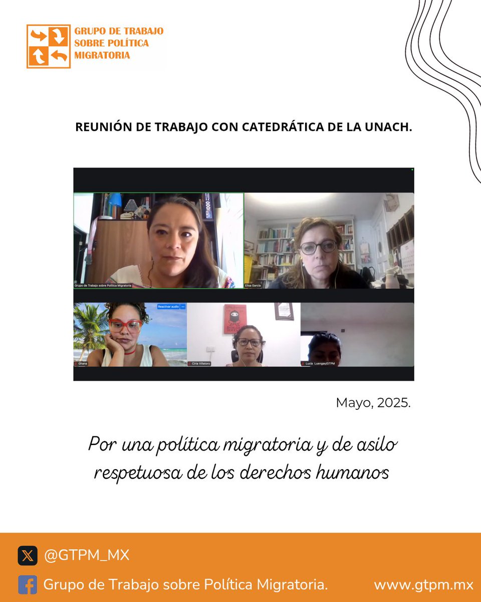 🤝#AlianzasGTPM| El GTPM se reúne con catedrática de la UNACH para valorar actividades de sensibilización, reflexión e incidencia para fortalacer el trabajo colaborativo en el Estado de #Chiapas.