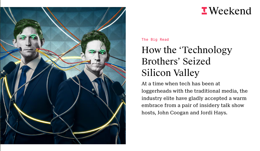 Abe Brown (@abebrown716) on Twitter photo Live from the temple of technology, the fortress of finance, the capital of capital…
Need I go on? Probably not.
Here’s Weekend’s Big Read (by me!) on @TBPN, Silicon Valley’s new must-listen talk show from <a href="/johncoogan/">John Coogan</a> and <a href="/jordihays/">Jordi Hays</a>. 👇🏼 Live from the temple of technology, the fortress of finance, the capital of capital…
Need I go on? Probably not.
Here’s Weekend’s Big Read (by me!) on @TBPN, Silicon Valley’s new must-listen talk show from <a href="/johncoogan/">John Coogan</a> and <a href="/jordihays/">Jordi Hays</a>. 👇🏼