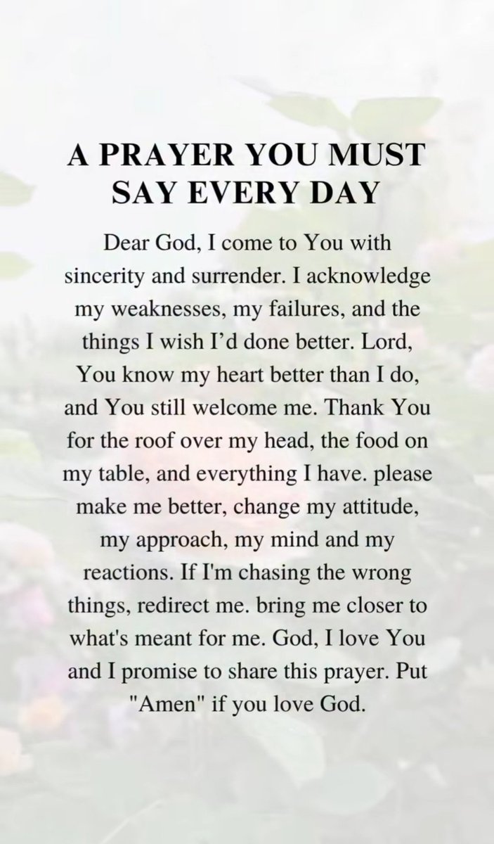 A prayer you must say every day