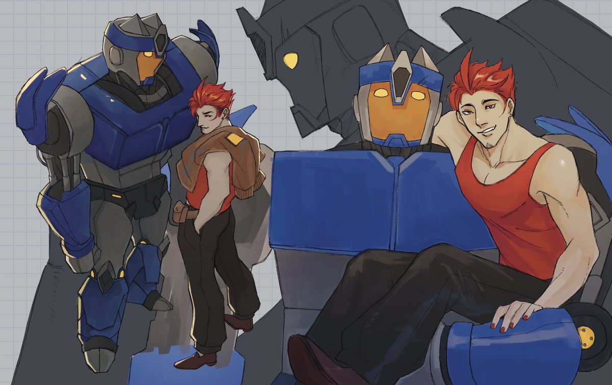 KOBD Real Steel AU where Breakdown is the boxing bot and Knockout is the mechanic who owns him