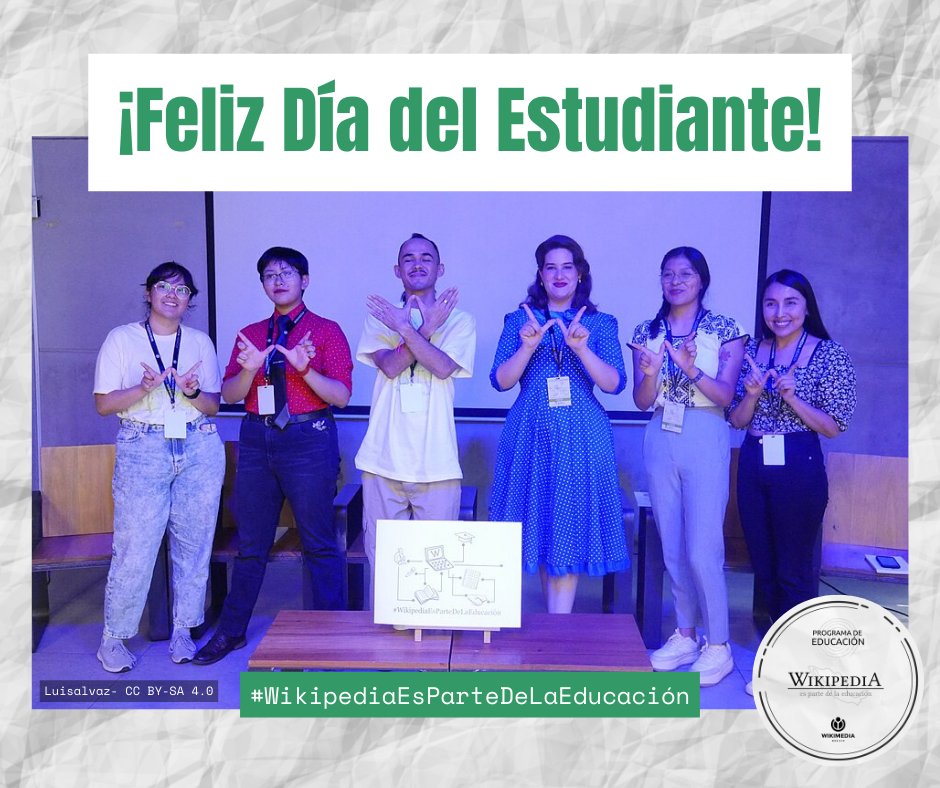 Les mandamos un gran abrazo hasta sus aulas a todas las personas que han usado Wikipedia para hacer su tarea 🫂🤓♥️

¡Feliz día a todos y todas las estudiantes! 
#WikipediaEsParteDeLaEducación