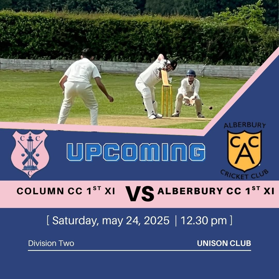 Column Cricket Club (@columncc) on Twitter photo This weekend our 1st XI welcome <a href="/AlberburyC/">Alberbury CC</a> to the home of cricket, whilst our 2nd XI travel to Much Wenlock.
Good luck to all 4 teams. โ๏ธ ๐ ๐บ This weekend our 1st XI welcome <a href="/AlberburyC/">Alberbury CC</a> to the home of cricket, whilst our 2nd XI travel to Much Wenlock.
Good luck to all 4 teams. โ๏ธ ๐ ๐บ