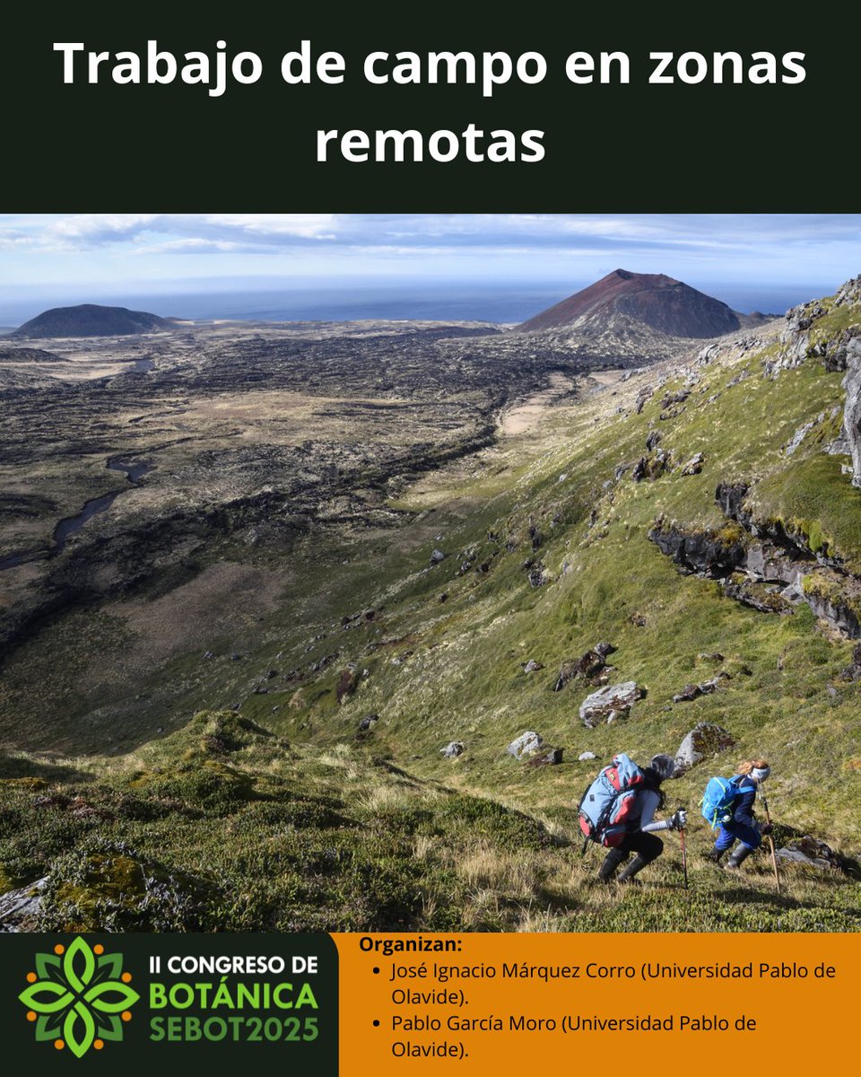 🌿 ¿Te enfrentas a desafíos en la recolección de material vegetal en áreas remotas?
Envía tu resumen al simposio Trabajo de campo en zonas remotas en #SEBOT2025
 📍Sevilla, 22–25 sept
 📅Deadline: 30 mayo
Org.: J.I. Márquez &amp; P. García
 🔗 goo.su/XJ5IL0