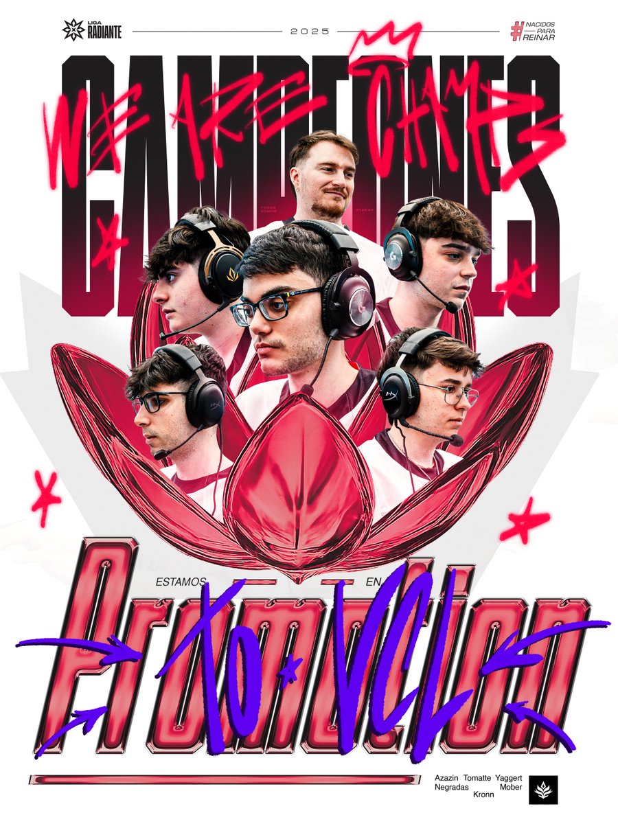 Otakar Esports (@otakar_esports) on Twitter photo 🏆✨CAMPEONES de LIGA RADIANTE✨🏆
❗️<a href="/LVPesVALORANT/">VALORANT Challengers Spain: Rising MediaMarkt</a> HERE WE GO❗️
✨<a href="/KronDominguez00/">OTK KronN🐘🐘</a>
✨<a href="/NegradasVLR/">Negradas</a>
✨<a href="/tomattefrito/">OTK tomatte</a>
✨<a href="/AZAZiNS_/">OTK azaziN</a>
✨<a href="/yaggert_/">OTK yaggert 🐺</a>
✨<a href="/moberAIM/">OTK mober</a>
🫵✅T R A B A J A Z O✅
❗️Todos Somos OTAKAR❗️
#NacidosParaReinar 👑 🏆✨CAMPEONES de LIGA RADIANTE✨🏆
❗️<a href="/LVPesVALORANT/">VALORANT Challengers Spain: Rising MediaMarkt</a> HERE WE GO❗️
✨<a href="/KronDominguez00/">OTK KronN🐘🐘</a>
✨<a href="/NegradasVLR/">Negradas</a>
✨<a href="/tomattefrito/">OTK tomatte</a>
✨<a href="/AZAZiNS_/">OTK azaziN</a>
✨<a href="/yaggert_/">OTK yaggert 🐺</a>
✨<a href="/moberAIM/">OTK mober</a>
🫵✅T R A B A J A Z O✅
❗️Todos Somos OTAKAR❗️
#NacidosParaReinar 👑