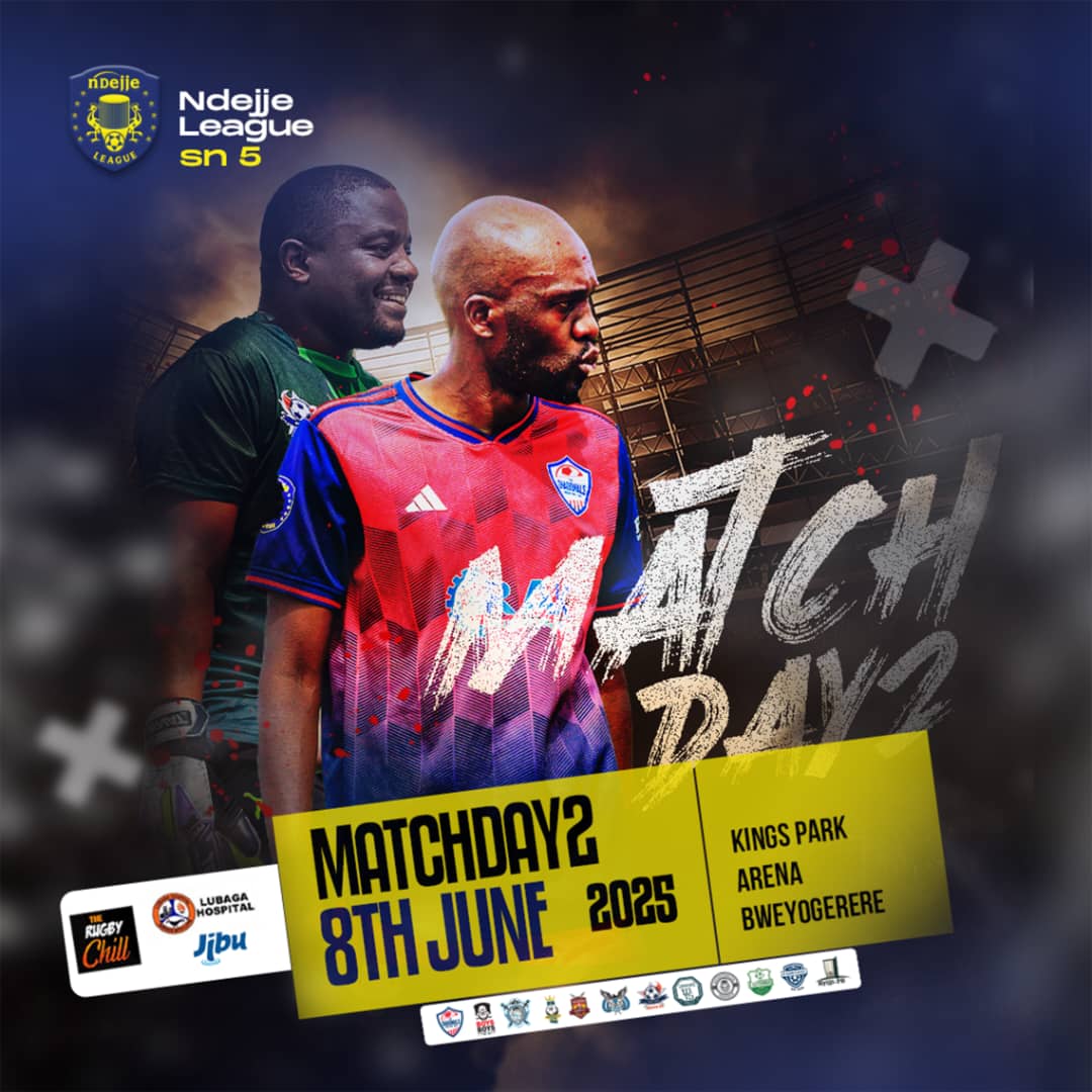 The wait is over!
#NdejjeLeague S5 returns for Matchday 2 on 8th June 2025 at Kings Park Arena, Bweyogerere.

New tactics. Fierce rivalries.
Who’s rising? Who’s falling?

#Matchday2 #NdejjeLeague2025