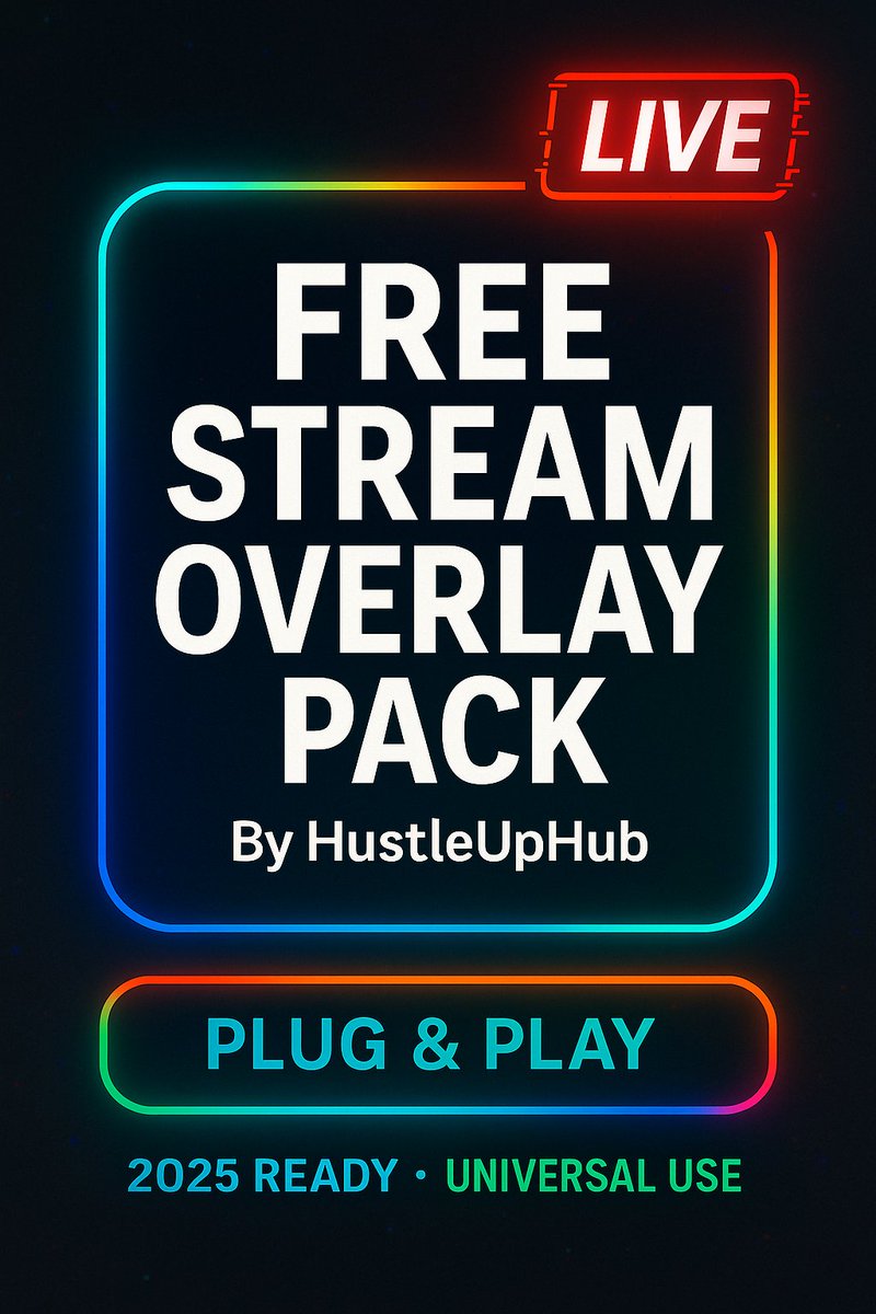 HustleUpHub's tweet photo. FREE Stream Overlay Pack 2025
Facecam, screens, labels &amp; tags — clean, transparent, plug &amp; play for OBS, Kick &amp; Twitch 🎮
No watermark. Just 🔥
📦 Grab it free → https://t.co/YAsX9ekJYk
Built by @HustleUpHub

#StreamerTools #FreeOverlay #TwitchOverlay #fypシ #viral #cosplay https://t.co/SMq5JCUWqx