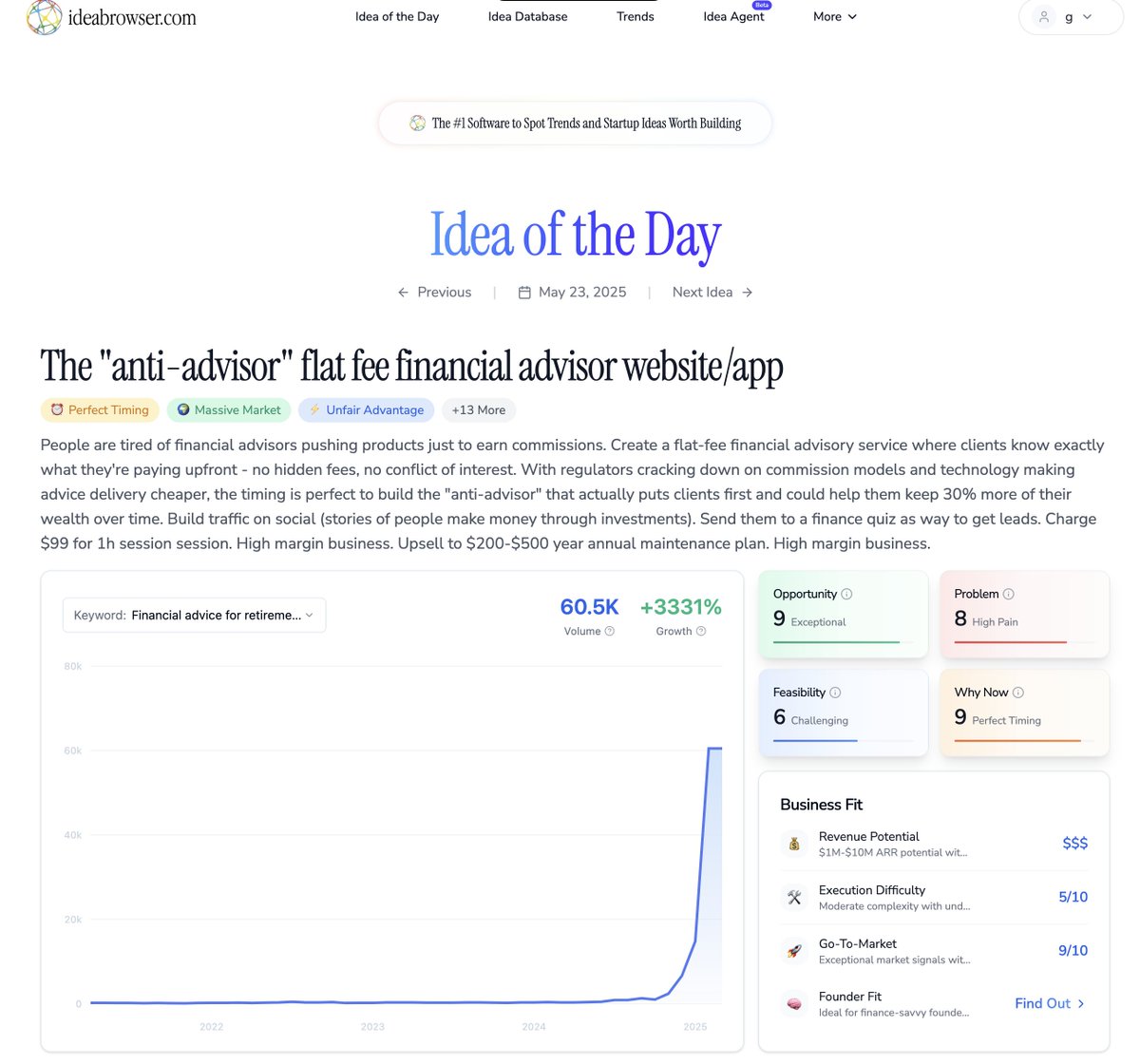 I'M ANNOUNCING A NEW STARTUP

hello ideabrowser.com

one startup idea for you that you can steal every day