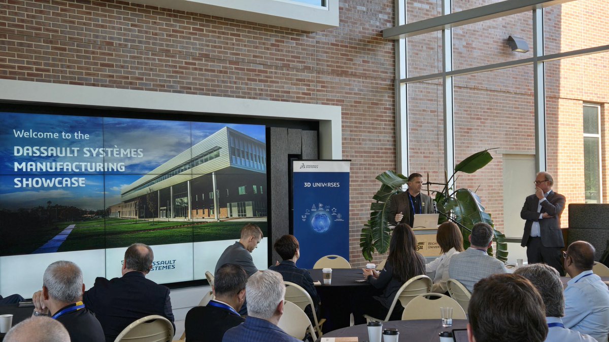 NIAR at Wichita State University (@niarwsu) on Twitter photo This Wednesday was the grand opening day for the Manufacturing Innovation Center by <a href="/Dassault3DS/">Dassault SystĆØmes</a>! šDeveloped in collaboration with NIAR, the Manufacturing Innovation Center aims to help companies improve their efficiency using virtual twin technology and 3D design solutions. This Wednesday was the grand opening day for the Manufacturing Innovation Center by <a href="/Dassault3DS/">Dassault SystĆØmes</a>! šDeveloped in collaboration with NIAR, the Manufacturing Innovation Center aims to help companies improve their efficiency using virtual twin technology and 3D design solutions.
