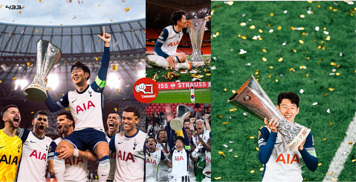 EclatVisio's tweet image. That moment when your dream is no longer a dream — it’s your reality.

Son Heung-min, trophy in hand, smile uncontainable, surrounded by his team — this is the “finally here” moment. Every sacrifice, every setback, every second of loyalty paid off.

#FinallyHere #SonHeungMin