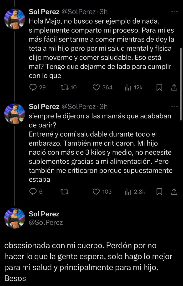 aarontsuarez's tweet photo. pongan la pava que se armó quilombo con sol pérez y su vida fitness post maternidad https://t.co/0BsoAUptJh
