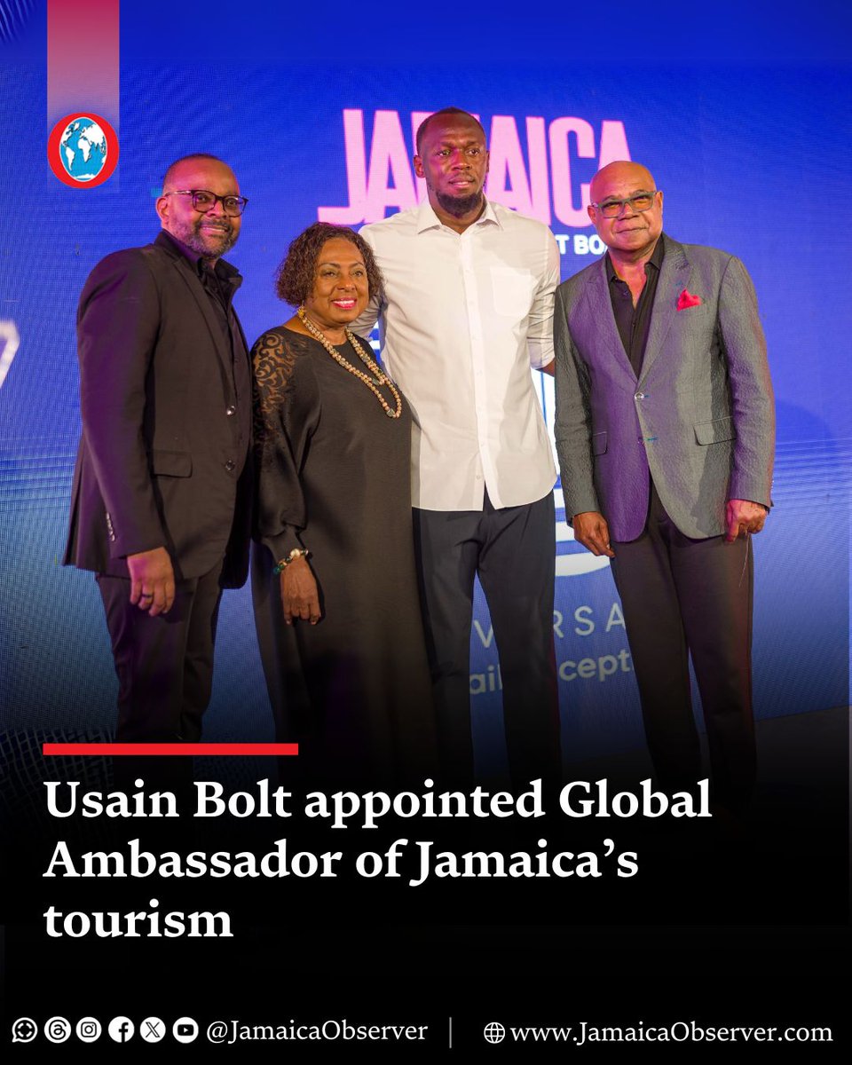 JamaicaObserver's tweet photo. Usain Bolt has been named Jamaica Tourist Board (JTB) global ambassador, the Olympic legend vowing to do all he can to continue to promote Jamaica in a manner which will assist in further reducing poverty.

The Olympic legend vows to promote Jamaica in bid to further reduce poverty.
https://t.co/gDcXkxVHwm