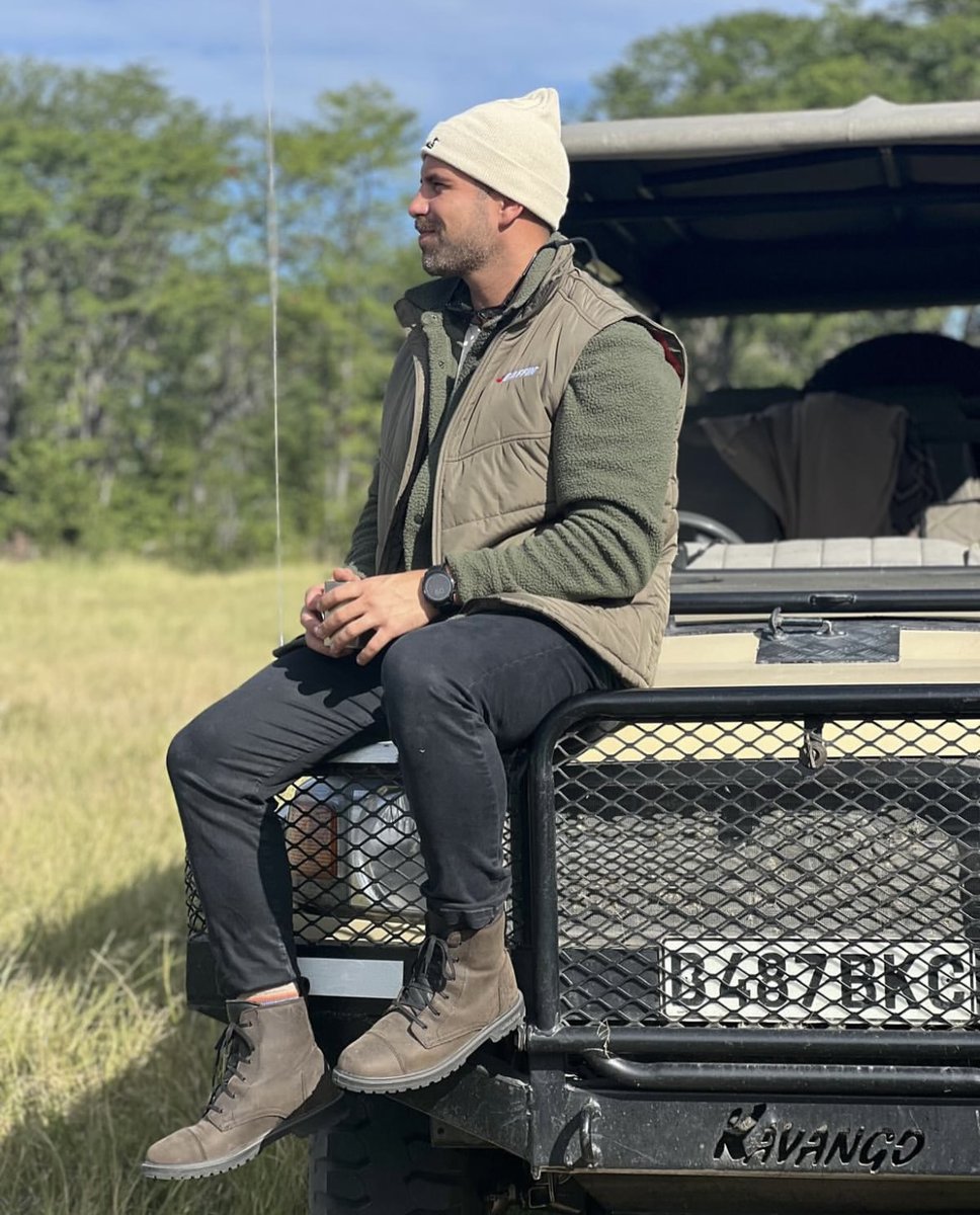 SPOTTED: animal conservationist, reality TV star, and Baffin ambassador Blake Moynes in #Baffin's NORTHERN in Botswana. 🥾