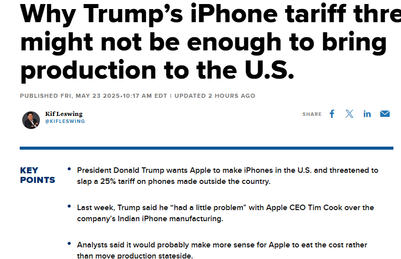 Cool so America wins either way. They make them here or we get a tarrif. Win-Win.