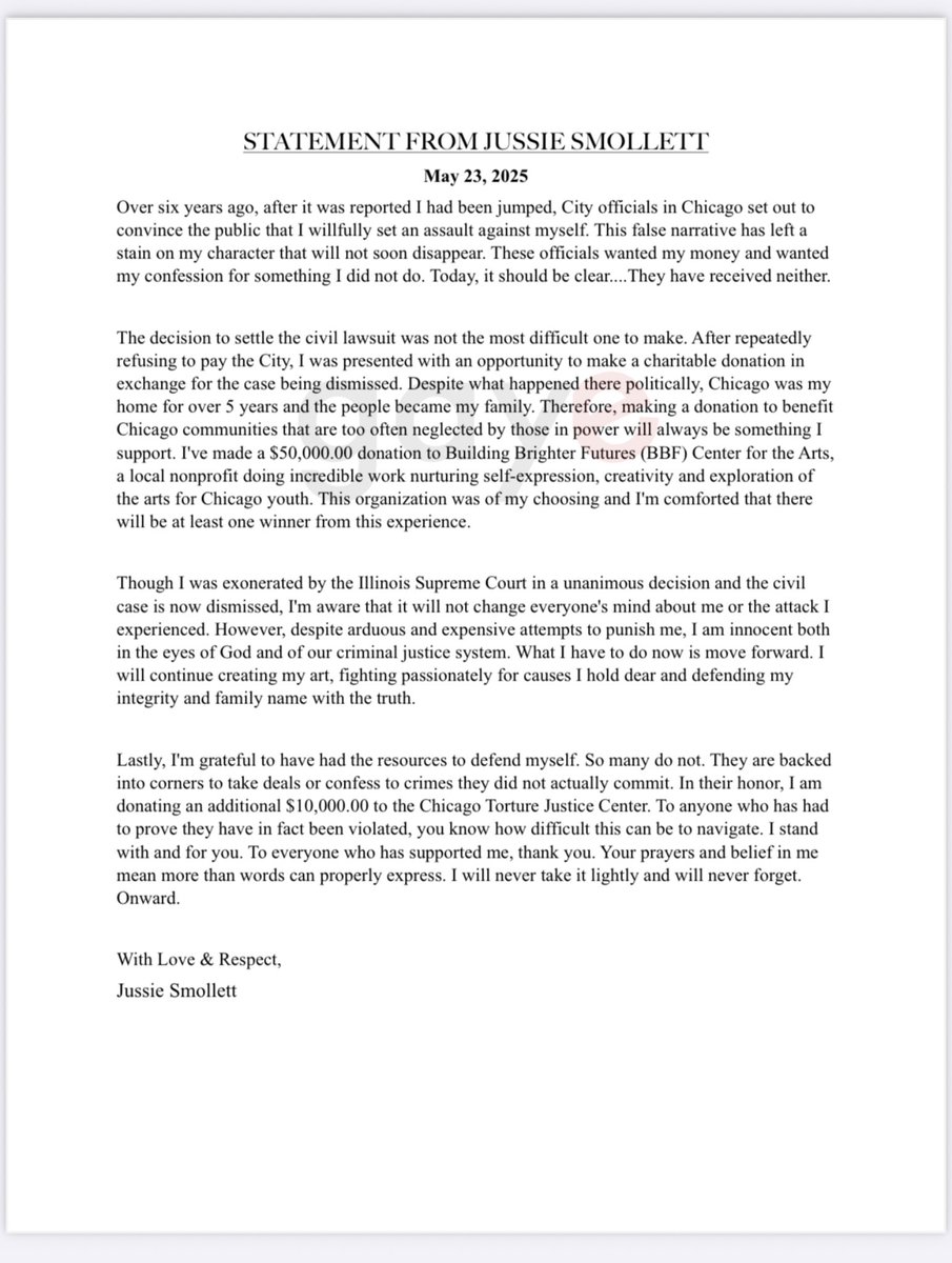 EXCLUSIVE: Jussie Smollett Breaks Silence After Reaching $50k Donation Settlement in Chicago Civil Lawsuit! Read: gayemagazine.com/post/exclusive…