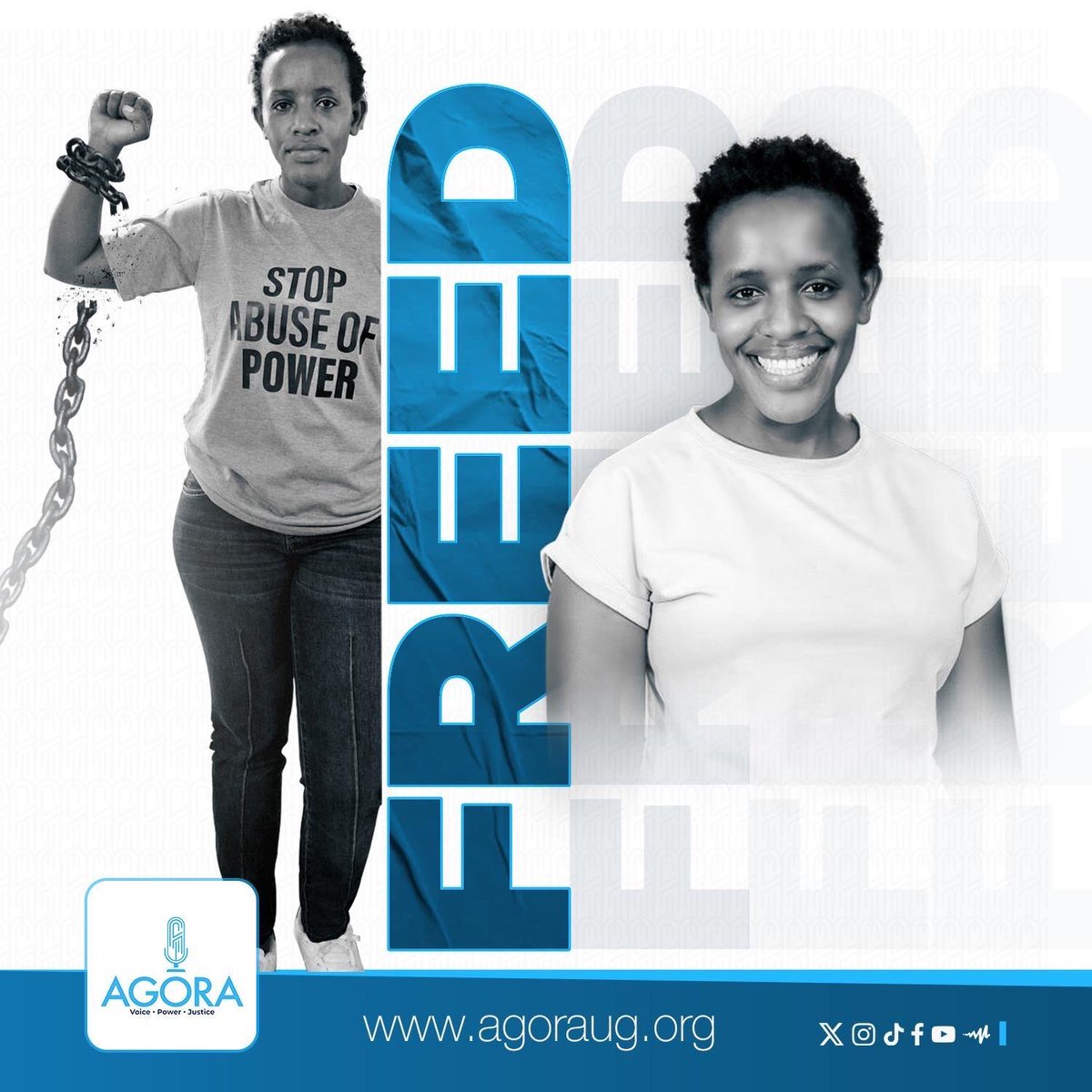 WE THE PEOPLE (@wethepeopleug) on Twitter photo Yes, <a href="/AAgather/">Agather Atuhaire</a> is free and home, but at what cost!
She was arrested without cause, tortured and later dumped at the border.
<a href="/SuluhuSamia/">Samia Suluhu</a> and <a href="/tanpol/">Police Force TZ</a> , you must account for these atrocities! This battle is far from over.
#JusticeForAgather. Yes, <a href="/AAgather/">Agather Atuhaire</a> is free and home, but at what cost!
She was arrested without cause, tortured and later dumped at the border.
<a href="/SuluhuSamia/">Samia Suluhu</a> and <a href="/tanpol/">Police Force TZ</a> , you must account for these atrocities! This battle is far from over.
#JusticeForAgather.