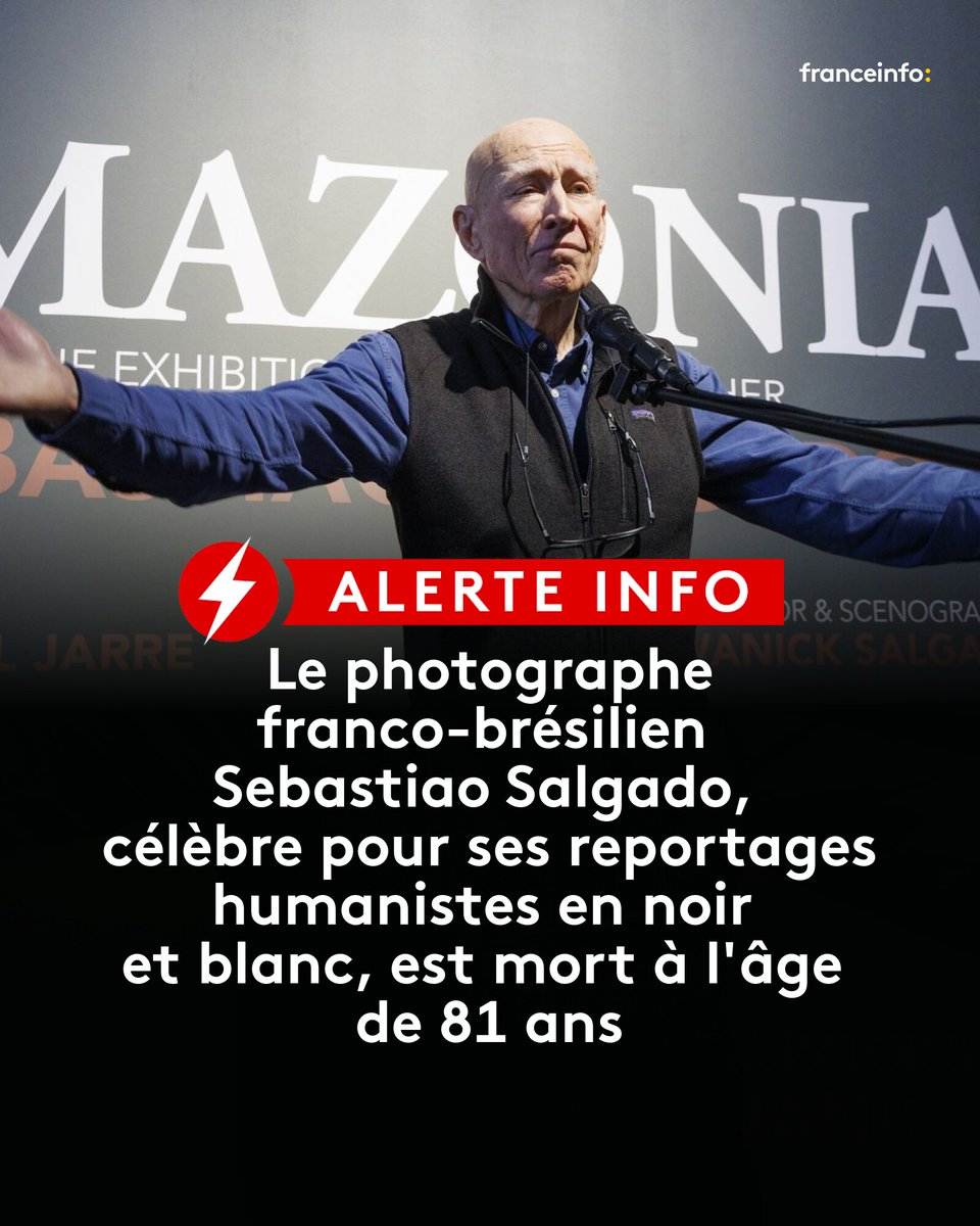 franceinfo (@franceinfo) on Twitter photo 🔴ALERTE INFO - Il était mondialement connu pour ses photos d'actualité et son combat en faveur de l'environnement.
➡️ l.franceinfo.fr/0n 🔴ALERTE INFO - Il était mondialement connu pour ses photos d'actualité et son combat en faveur de l'environnement.
➡️ l.franceinfo.fr/0n