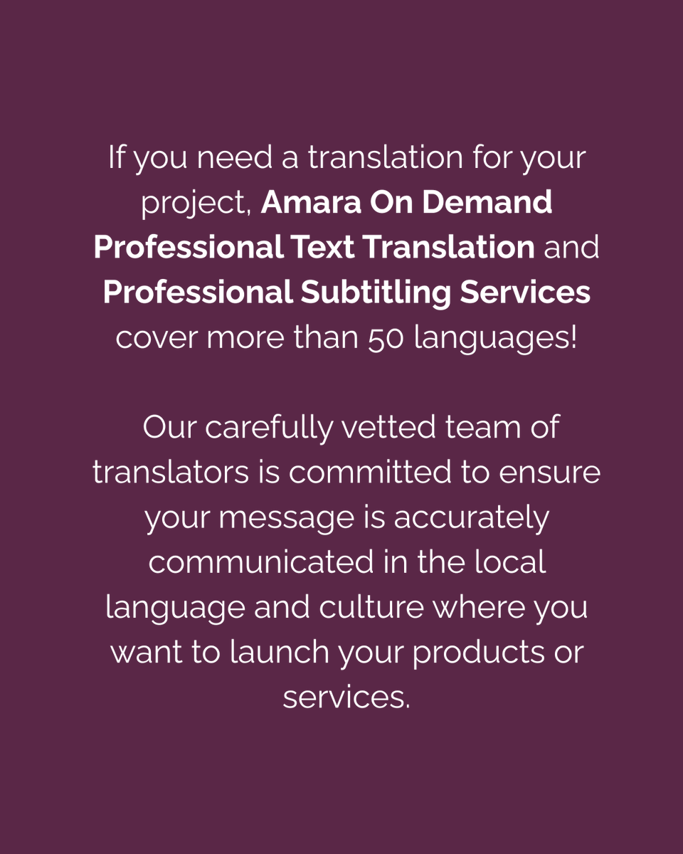 Amara_PCF's tweet image. 👉 If you have any project that requires professional translation and high quality subtitles output, visit Amara.org to learn more about our captioning and subtitling solutions designed for your different needs.     
#ProfessionalTranslators #FalseFriends
