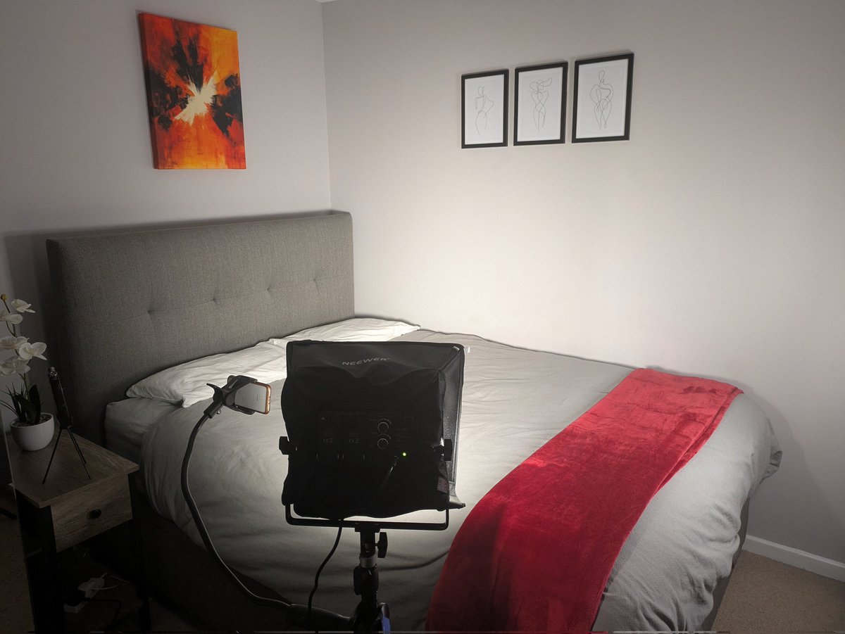LiamsRoomX's tweet photo. Been building out my home studio — dual camera, cinematic lighting, pro audio all ready to go! Aiming for that real meets fantasy energy - watch this space 👀 https://t.co/Vq5LhcNuQm
