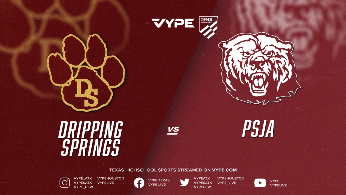 VYPE Live (@vype_live) on Twitter photo 7:30PM | NFHS - 6A D2 Baseball Reg. IV Final G1: Dripping Springs vs. PSJA @vypeatx <a href="/NFHSNetwork/">NFHS Network</a> <a href="/dstigerbaseball/">DSTigerBaseball</a> <a href="/PsjaBaseball/">PSJA BEAR BASEBALL</a> #txhsbb ⚾️📺🎙️
WATCH: vype.com/7pm-nfhs-6a-d2… 7:30PM | NFHS - 6A D2 Baseball Reg. IV Final G1: Dripping Springs vs. PSJA @vypeatx <a href="/NFHSNetwork/">NFHS Network</a> <a href="/dstigerbaseball/">DSTigerBaseball</a> <a href="/PsjaBaseball/">PSJA BEAR BASEBALL</a> #txhsbb ⚾️📺🎙️
WATCH: vype.com/7pm-nfhs-6a-d2…