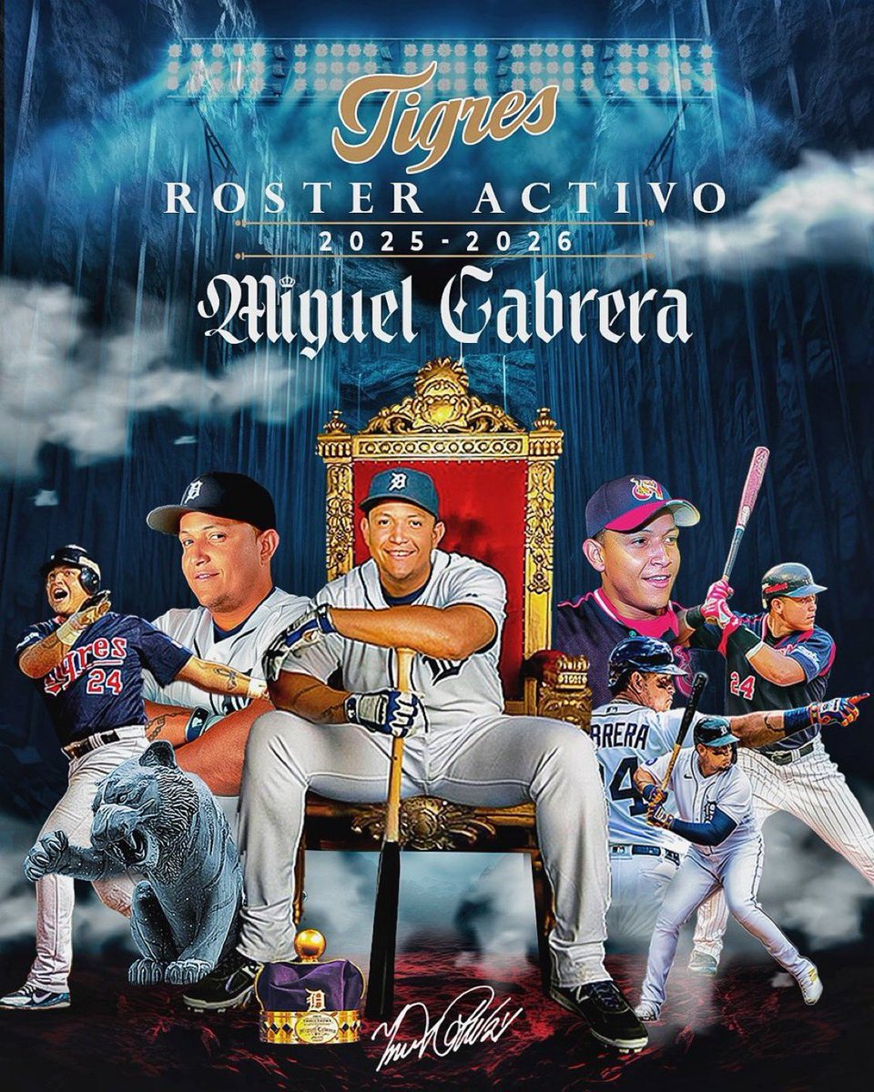 🇻🇪⚾️ El marciano de Maracay está de regreso en la LVBP 

Tigres de Aragua hizo oficial el regreso de Miguel Cabrera al roster activo del equipo para la temporada 2025-26. 🤯