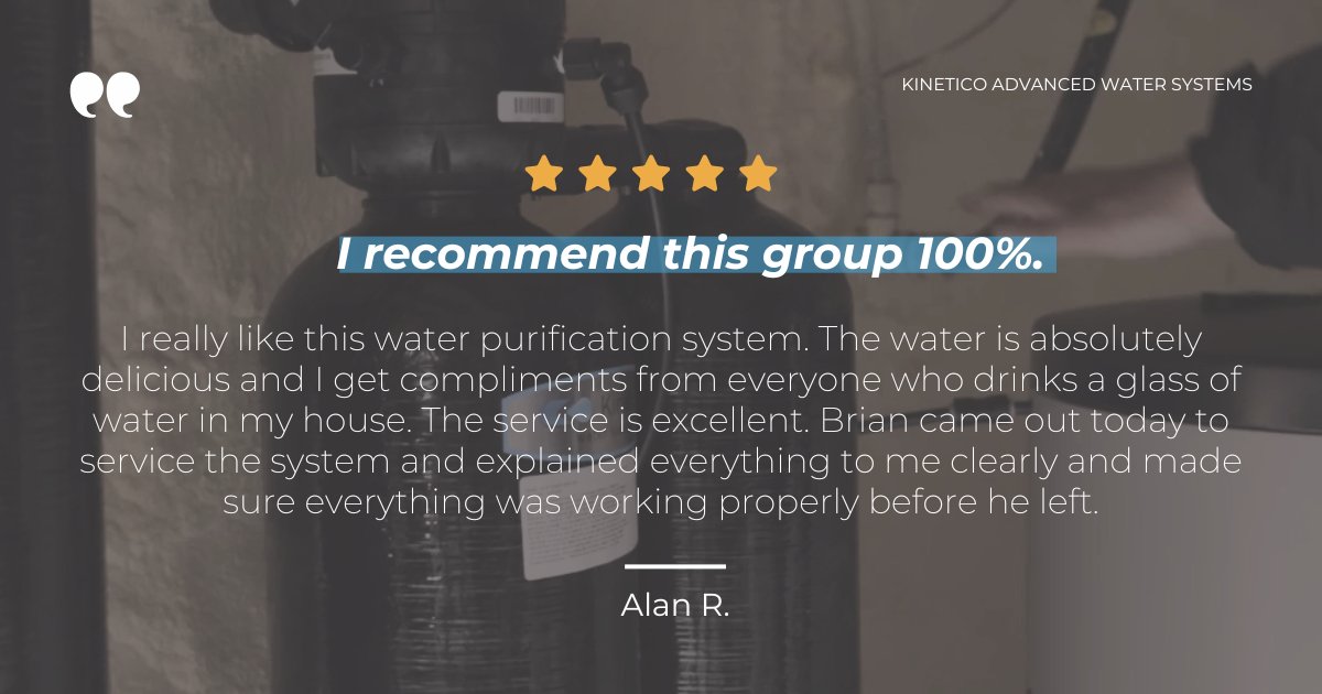 kineticoaws's tweet image. 🙌 Thank you for the kind words, Alan! 

#FiveStarFriday #Testimonial #KineticoAdvancedWaterSystems #Residental #Commercial #FamilyHealth