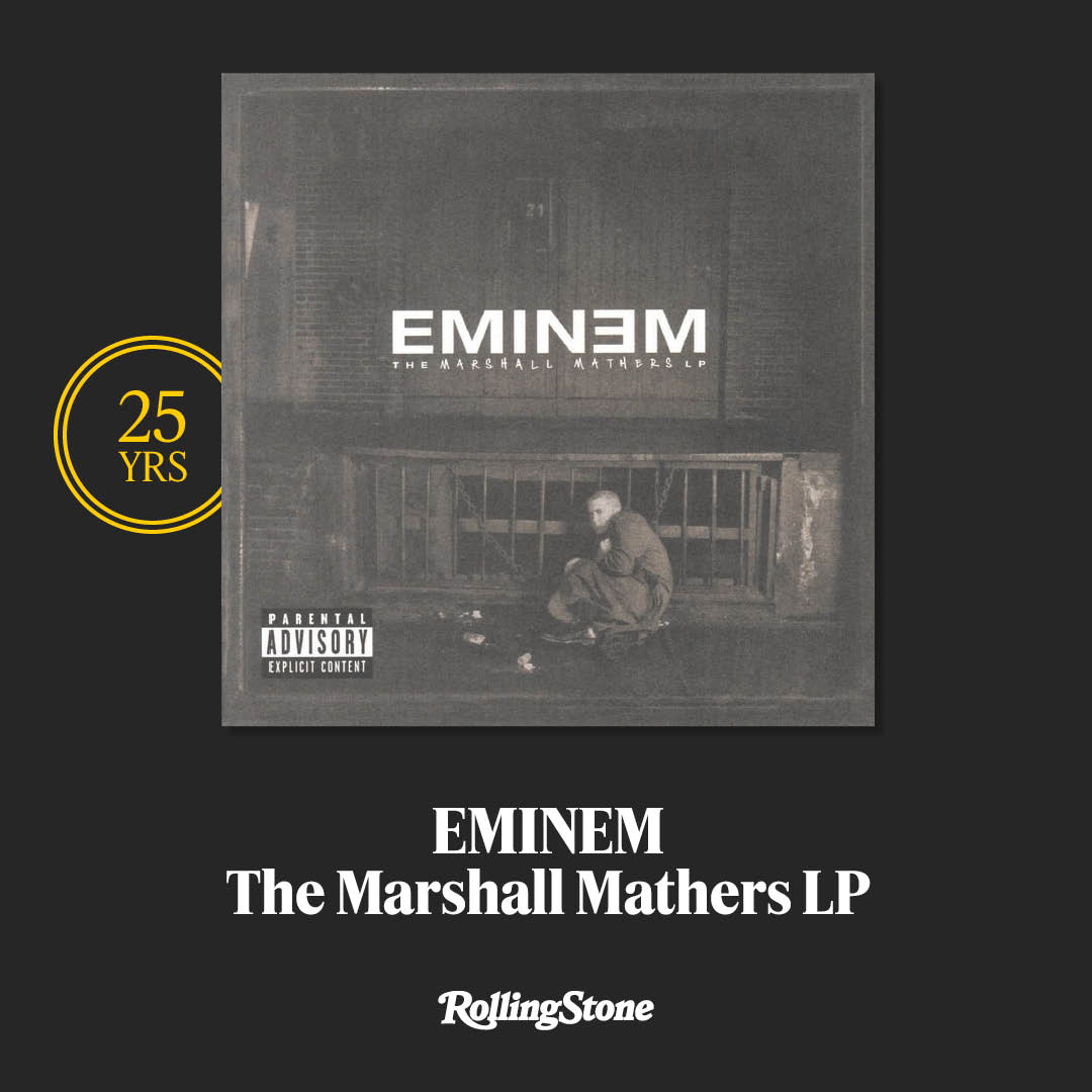 Eminem (<a href="/Eminem/">Marshall Mathers</a>) released 'The Marshall Mathers LP' 25 years ago today. 💿

The album is one of Rolling Stone's 500 Greatest Albums of All Time.