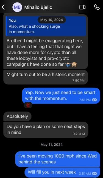 Ryan Selkis (d/acc) 🇺🇸 (@twobitidiot) on Twitter photo Mihailo was the unsung hero of Trump's redpilling on crypto last year.
Without his help at Mar-a-Lago, the whole year could have ended up much differently.
Thank you for helping save the country <a href="/MihailoBjelic/">Mihailo Bjelic</a>. We have to get you a gold visa and citizenship! Mihailo was the unsung hero of Trump's redpilling on crypto last year.
Without his help at Mar-a-Lago, the whole year could have ended up much differently.
Thank you for helping save the country <a href="/MihailoBjelic/">Mihailo Bjelic</a>. We have to get you a gold visa and citizenship!