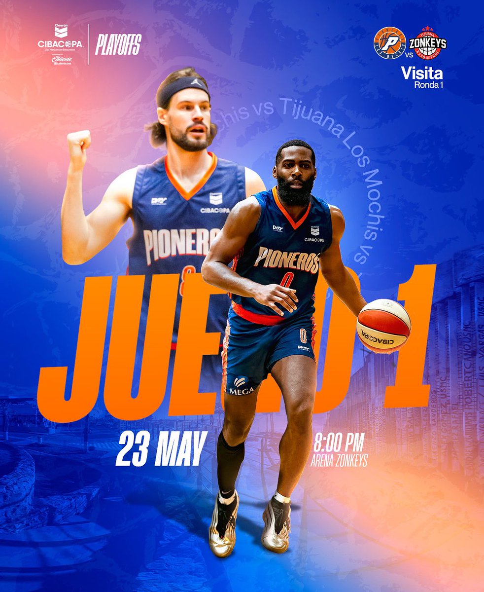 Llegó la hora ⌚️ de los Playoffs!
Los playoffs comienzan y el destino nos cruza de nueva cuenta en la frontera🚏. 

🆚 Zonkeys de Tijuana 
⏰ 8:00 pm 
🖥️ <a href="/tvcdeportes/">TVC Deportes</a>🇲🇽 / <a href="/beinsports/">beIN SPORTS</a>🇺🇸 

#SerPioneroEs