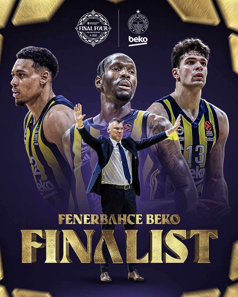 Turkish Airlines EuroLeague (@euroleague) on Twitter photo For the first time since 2018, <a href="/FBBasketbol/">Fenerbahçe Beko</a> will be competing in a Championship Game 👏
Sunday, they have a chance to win it ALL
#F4GLORY For the first time since 2018, <a href="/FBBasketbol/">Fenerbahçe Beko</a> will be competing in a Championship Game 👏
Sunday, they have a chance to win it ALL
#F4GLORY