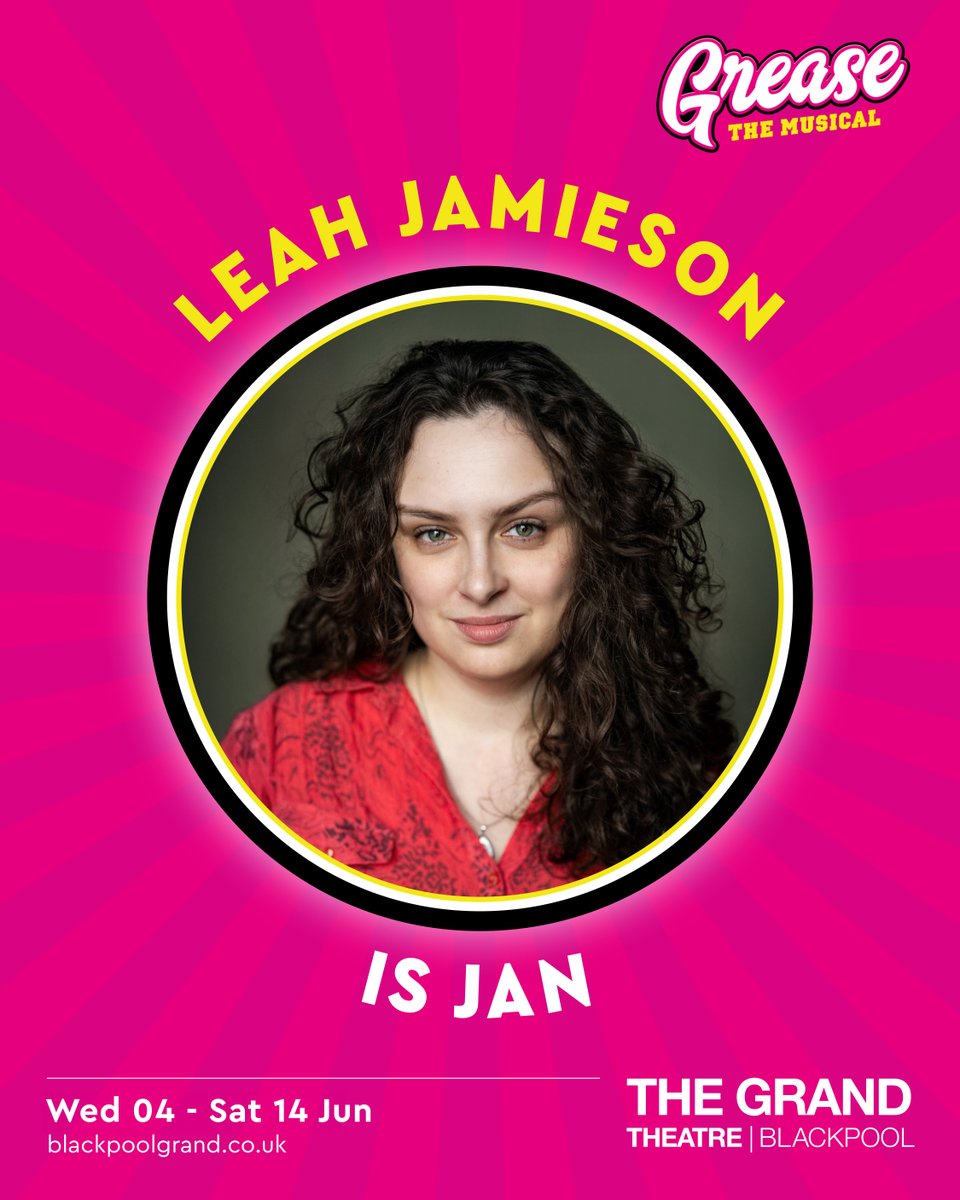 🍔💖 Sweet, sassy, and always full of surprises — Jan is in the house!

Say hello to Leah Jamieson as the lovable and quirky Jan in GREASE, playing at Blackpool Grand Theatre from Wed 04 to Sat 14 June, in a fabulous co-production with Pitlochry Festival Theatre.

With her big