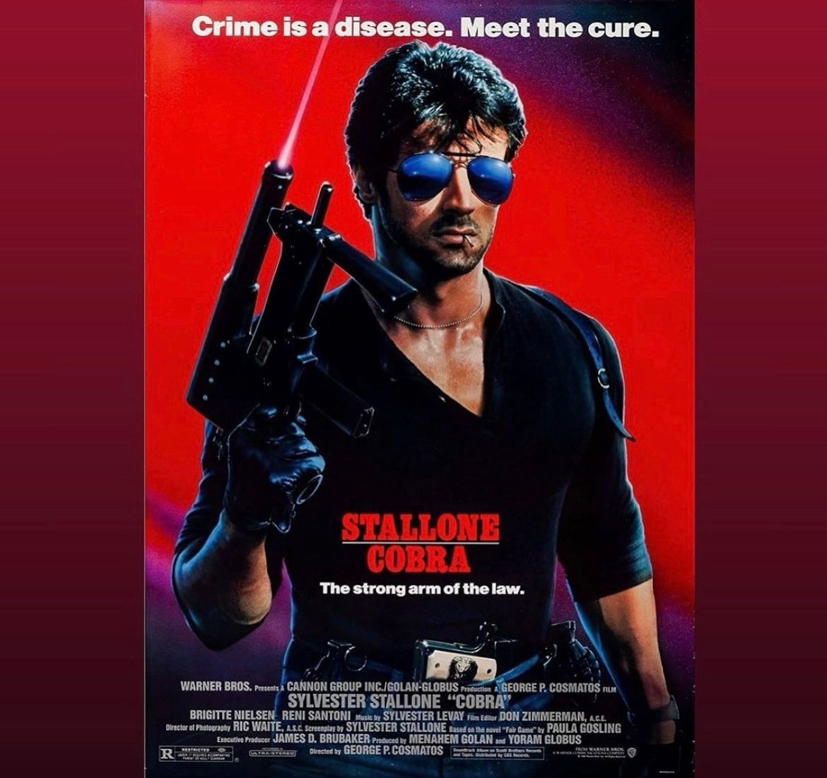 Jack Carr (@jackcarrusa) on Twitter photo CRIME IS A DISEASE. MEET THE CURE.
COBRA starring <a href="/TheSlyStallone/">Sylvester Stallone</a>
premiered on May 23, 1986.
Who saw it in theaters? CRIME IS A DISEASE. MEET THE CURE.
COBRA starring <a href="/TheSlyStallone/">Sylvester Stallone</a>
premiered on May 23, 1986.
Who saw it in theaters?