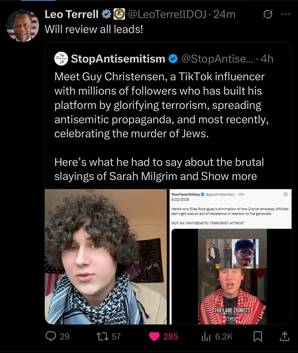 I voted for this.

Gone are the days when threatening Jewish Americans was just another Friday. This DOJ isn’t letting it slide. Not anymore.

Thank you, <a href="/TheLeoTerrell/">LeoTerrell</a> <a href="/LeoTerrellDOJ/">Leo Terrell</a>!