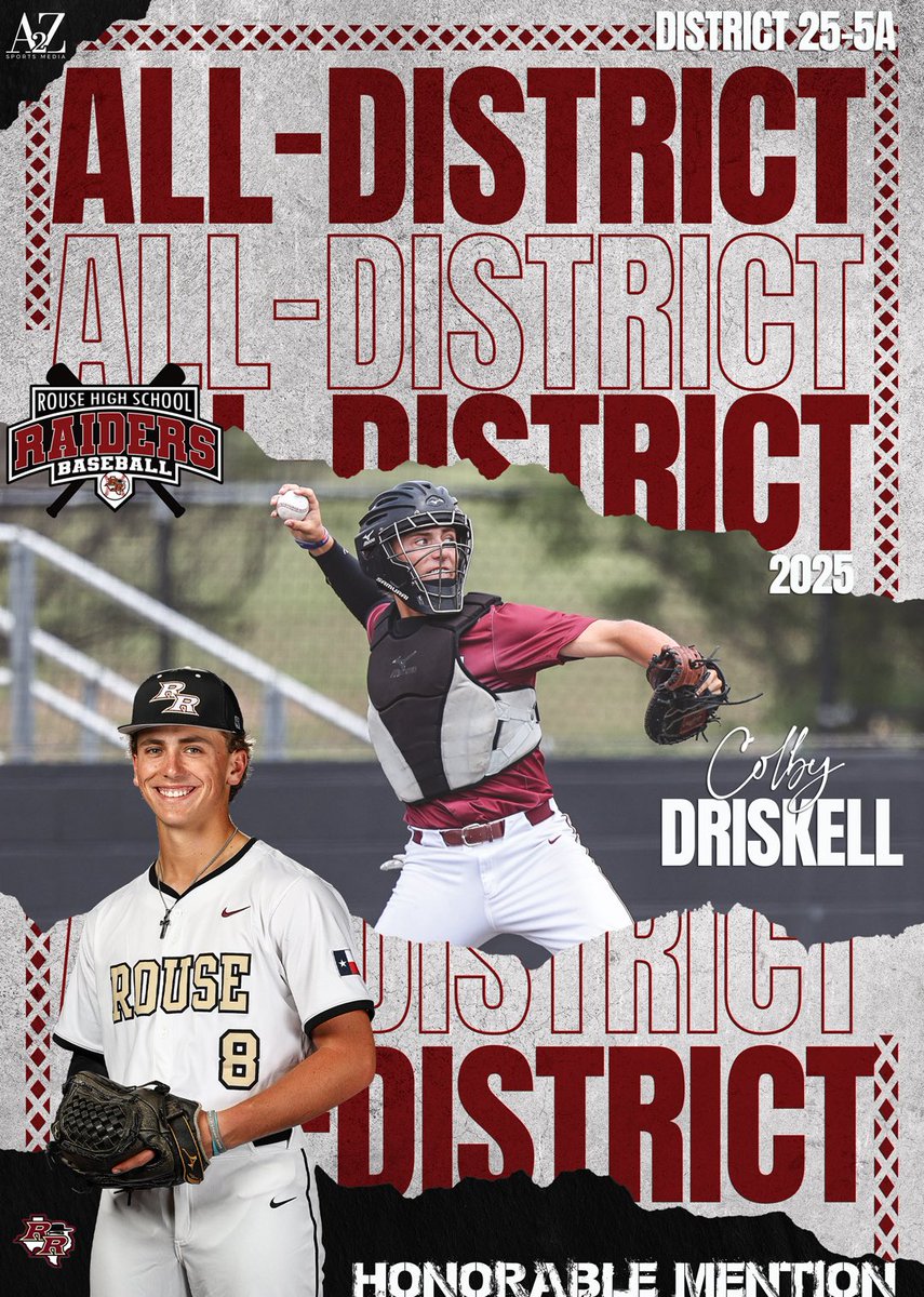 Rouse High School Baseball (@rouse_baseball) on Twitter photo Congratulations to Colby Driskell for being named 25-5A All District - Honorable Mention! <a href="/Colby_driskell/">Colby Driskell</a> Congratulations to Colby Driskell for being named 25-5A All District - Honorable Mention! <a href="/Colby_driskell/">Colby Driskell</a>