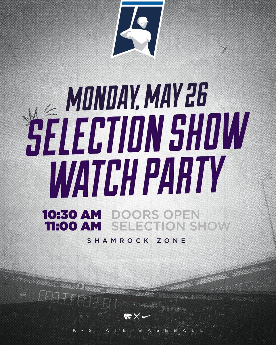 K-State Baseball (@kstatebsb) on Twitter photo Watch with us! ๐
โพ๏ธ Shamrock Zone | Monday, May 26 | 11:00 AM
๐ k-st.at/4k63Zb3
#EMAW๐ x <a href="/NCAABaseball/">NCAA Baseball</a> Watch with us! ๐
โพ๏ธ Shamrock Zone | Monday, May 26 | 11:00 AM
๐ k-st.at/4k63Zb3
#EMAW๐ x <a href="/NCAABaseball/">NCAA Baseball</a>