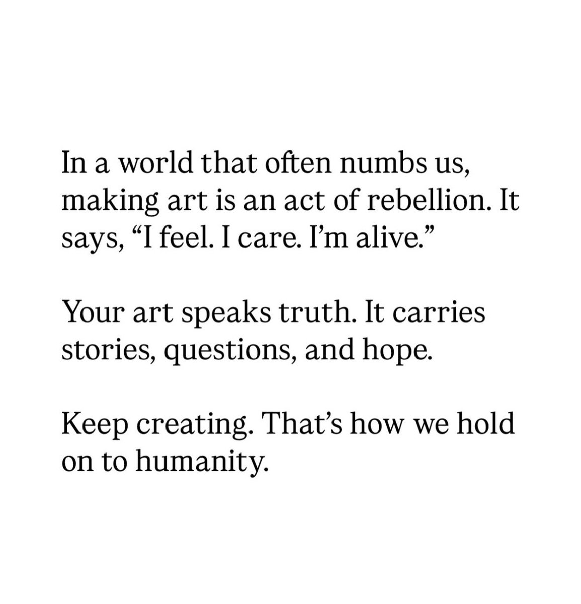 You do not need to be an artist to create.  We create in the margins of our life. It is expressed in every moment, in every breath. We are the art, artist, and masterpiece.✨#artheals