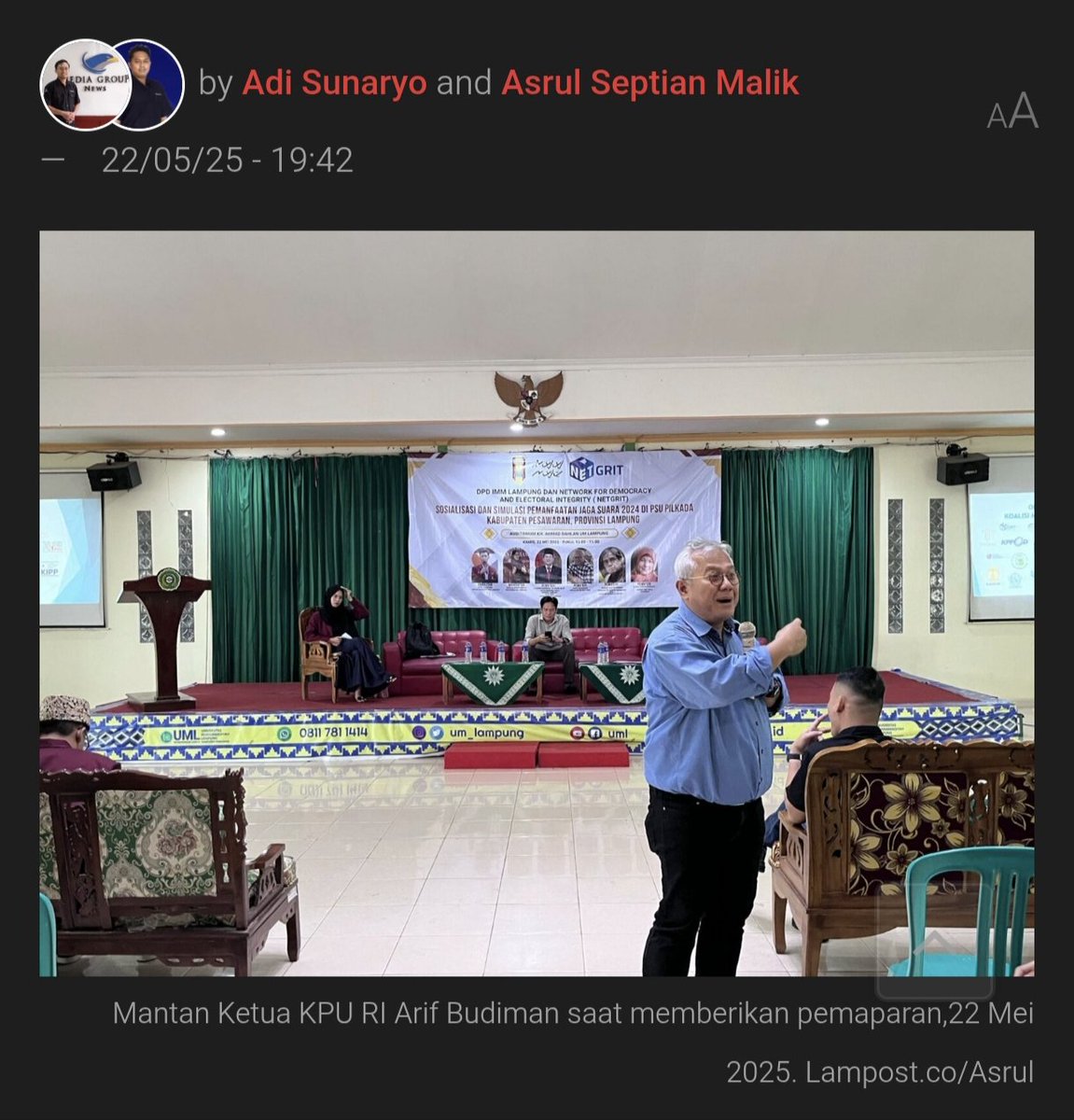Jaga Suara merupakan gerakan partisipatif. Warga dapat mengunggah foto dan data hasil suara dari setiap TPS melalui aplikasi di ponsel atau web. Data itu akan masuk ke server dan bisa digunakan sebagai pembanding hasil resmi dari KPU.

lampost.co/pemilu/warga-d…