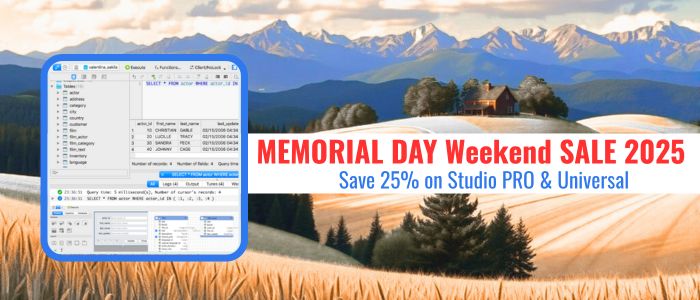 omegabundle's tweet image. Save 25% on Valentina Studio PRO #database administration | reports | forms suite during Memorial Day Weekend 2025. Available on macOS, Windows & Linux. #sqlserver #sqlite #navicat #mongodb bit.ly/3SN8pYj