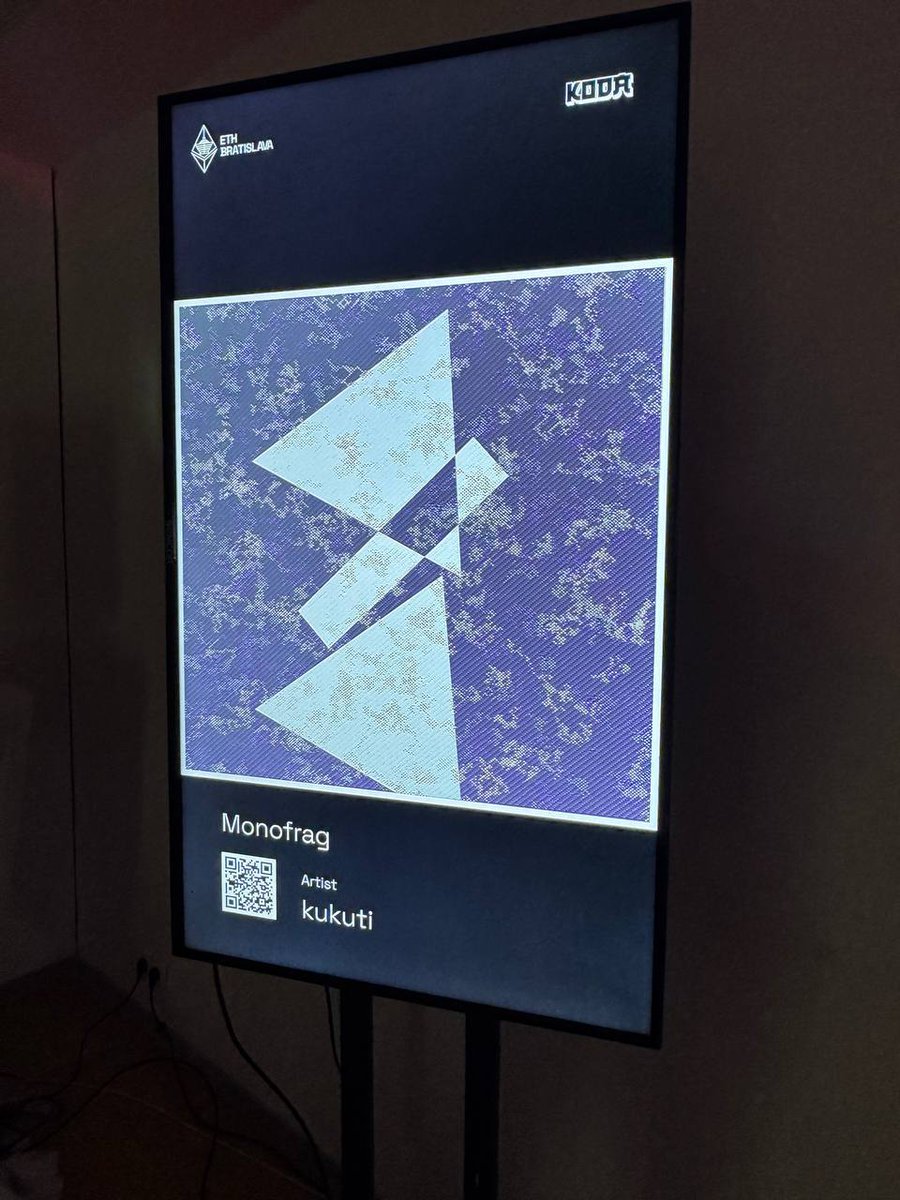 kukuti | NFT.NYC 2025 (@kukuti89) on Twitter photo That's so amazing seeing my work be exhibited on <a href="/ETH_Bratislava/">ETHBratislava 🇪🇺</a>! 🇸🇰
I'm so thankfull! 💜⚠️😘
#generativeart That's so amazing seeing my work be exhibited on <a href="/ETH_Bratislava/">ETHBratislava 🇪🇺</a>! 🇸🇰
I'm so thankfull! 💜⚠️😘
#generativeart