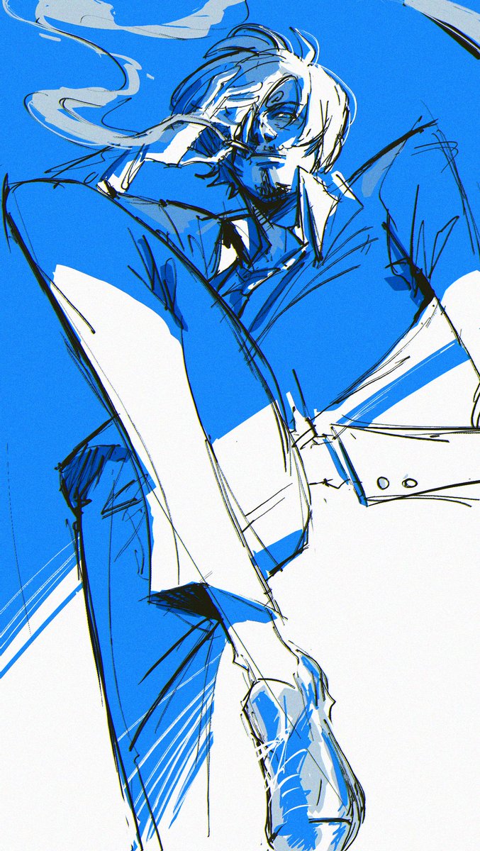 サンジ(ワンピース) 「BLUE」|Viktor Maru 🇧🇷🏳️‍⚧️ Commissions Open!のイラスト